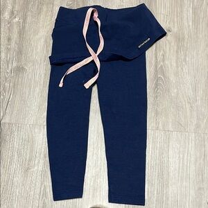 Navy Blue Leggings with Pink Tie